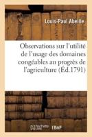 Observations Sur L'utilité De L'usage Des Domaines Congéables Au Progrès De L'agriculture