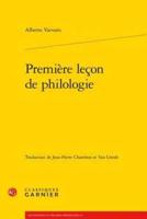 Premiere Lecon De Philologie