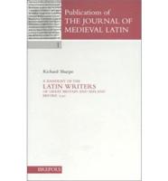 Handlist Latin Writers With Add Cor