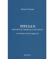 Titulus Identifying Medi Latin Text