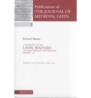 A Handlist of the Latin Writers of Great Britain and Ireland Before 1540