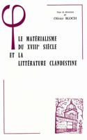Le Materialisme Du Xviiie Siecle Et La Litterature Clandestine