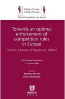 Towards an Optimal Enforcement of Competition Rules in Europe