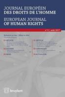 Journal Europeen Des Droits De L'homme / European Journal of Human Rights 2017/3