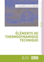 Éléments De Thermodynamique Technique