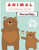 Animal Coloring Book Mom and Baby