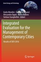 Integrated Evaluation for the Management of Contemporary Cities : Results of SIEV 2016