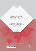 Learning in Public Policy : Analysis, Modes and Outcomes