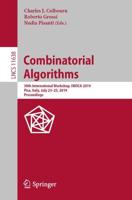 Combinatorial Algorithms : 30th International Workshop, IWOCA 2019, Pisa, Italy, July 23-25, 2019, Proceedings