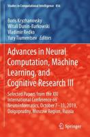 Advances in Neural Computation, Machine Learning, and Cognitive Research III