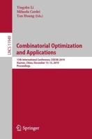 Combinatorial Optimization and Applications : 13th International Conference, COCOA 2019, Xiamen, China, December 13-15, 2019, Proceedings
