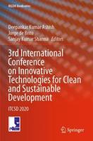 3rd International Conference on Innovative Technologies for Clean and Sustainable Development : ITCSD 2020