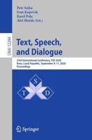 Text, Speech, and Dialogue Lecture Notes in Artificial Intelligence