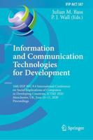 Information and Communication Technologies for Development : 16th IFIP WG 9.4 International Conference on Social Implications of Computers in Developing Countries, ICT4D 2020, Manchester, UK, June 10-11, 2020, Proceedings
