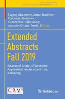 Extended Abstracts Fall 2019 Research Perspectives CRM Barcelona