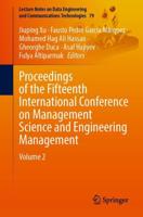 Proceedings of the Fifteenth International Conference on Management Science and Engineering Management : Volume 2