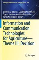 Information and Communication Technologies for Agriculture. Theme III Decision