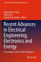 Recent Advances in Electrical Engineering, Electronics and Energy Volume 2