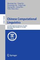 Chinese Computational Linguistics : 21st China National Conference, CCL 2022, Nanchang, China, October 14-16, 2022, Proceedings