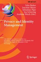 Privacy and Identity Management