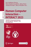 Human-Computer Interaction - INTERACT 2023 Part II