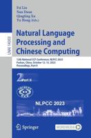 Natural Language Processing and Chinese Computing Part II
