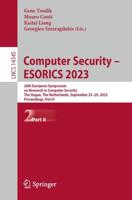 Computer Security - ESORICS 2023 Part I