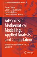 Advances in Mathematical Modelling, Applied Analysis and Computation Volume 1