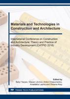 Materials and Technologies in Construction and Architecture