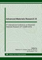 Advanced Materials Research IX