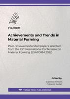 Achievements and Trends in Material Forming
