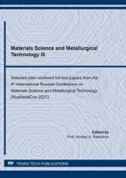 Materials Science and Metallurgical Technology III