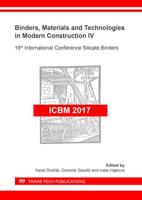Binders, Materials and Technologies in Modern Construction IV