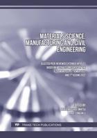 Materials Science, Manufacturing and Civil Engineering