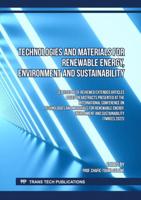 Technologies and Materials for Renewable Energy, Environment and Sustainability