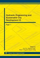 Hydraulic Engineering and Sustainable City Development III