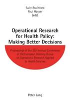 Operational Research for Health Policy