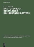 Das Totenbuch Des Mainzer Dominikanerklosters