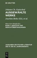 Ausgewählte Werke, Bd 1, Gedichte und Gedichtübertragungen