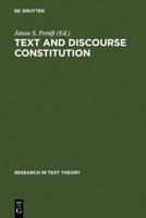 Text and Discourse Constitution