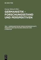 Germanistische Sprachwissenschaft, Didaktik Der Deutschen Sprache Und Literatur