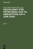 Festschrift Für Peter Rie Zum 70. Geburtstag Am 4. Juni 2002
