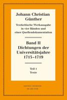 Dichtungen Der Universitätsjahre 1715-1719