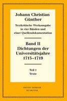 Dichtungen der Universitatsjahre 1715-1719