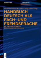 Handbuch Deutsch Als Fach- Und Fremdsprache