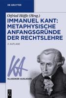 Immanuel Kant: Metaphysische Anfangsgründe Der Rechtslehre