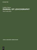 Manual of Lexicography