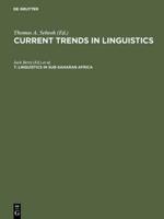 Current Trends in Linguistics, 7, Linguistics in Sub-Saharan Africa