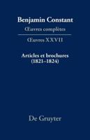 Articles Et Brochures (1821-1824)