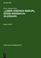 " Liber ordinis rerum " (Esse-Essencia-Glossar)